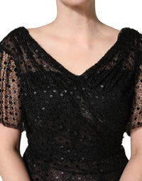Dolce & Gabbana Black Sequinned Mermaid Evening Gown Women's Dress
