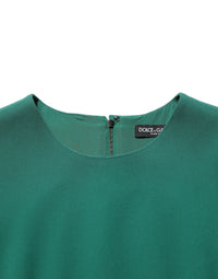 Dolce & Gabbana Green Viscose Long Sleeves A-line Mini Women's Dress