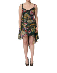Dolce & Gabbana Multicolor Floral Print Sleeveless Mini Women's Dress