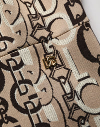 Dolce & Gabbana Brown DG Logo Chain Short-Sleeve Sheath Women's Dress