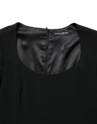 Roberto Cavalli Black Long Sleeves Scoop Neck Mini Women's Dress