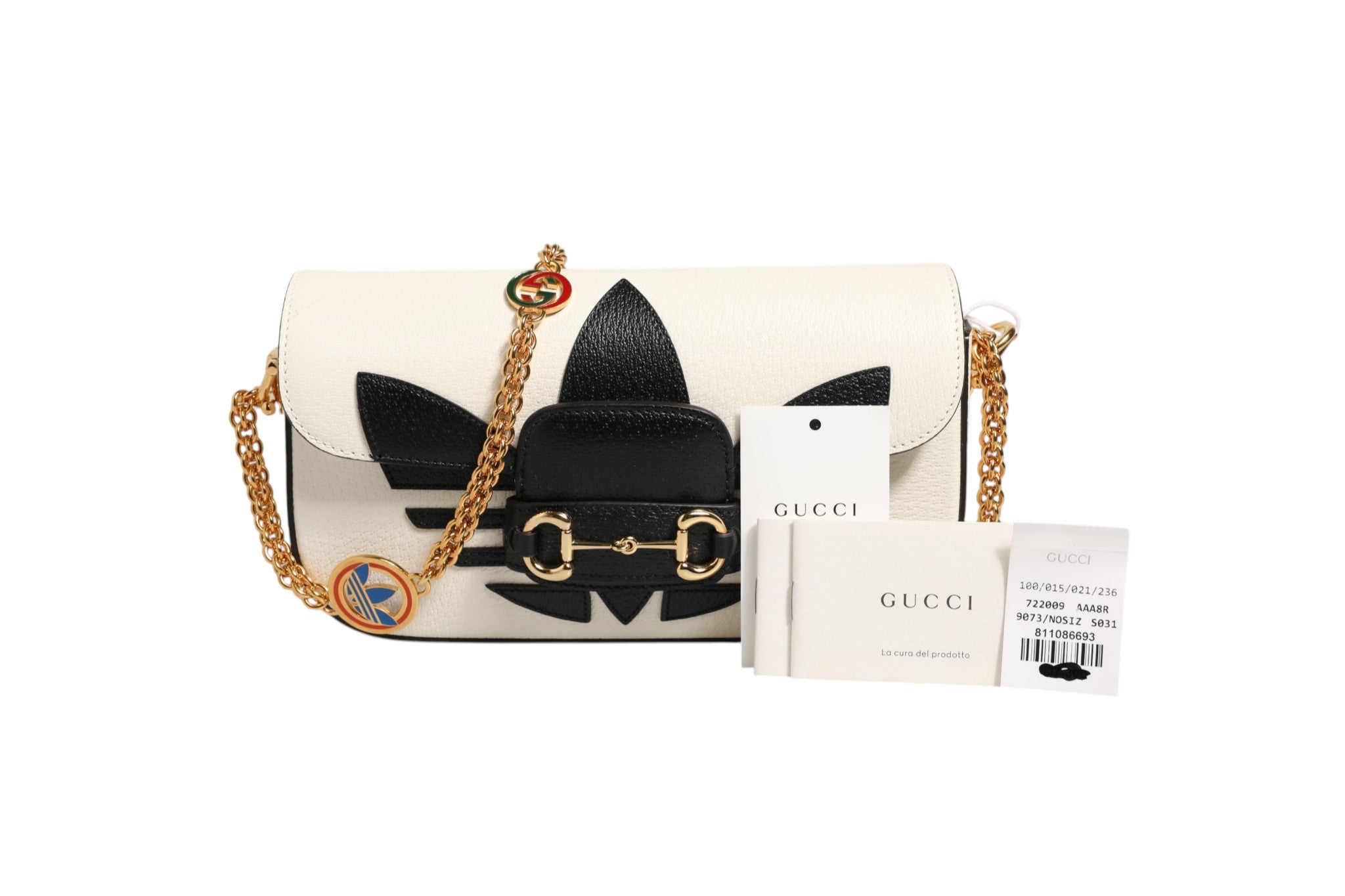 Gucci Gucci x Adidas Horsebit 1955 Shoulder Bag Women's Black/White (Authentic Pre-Loved)