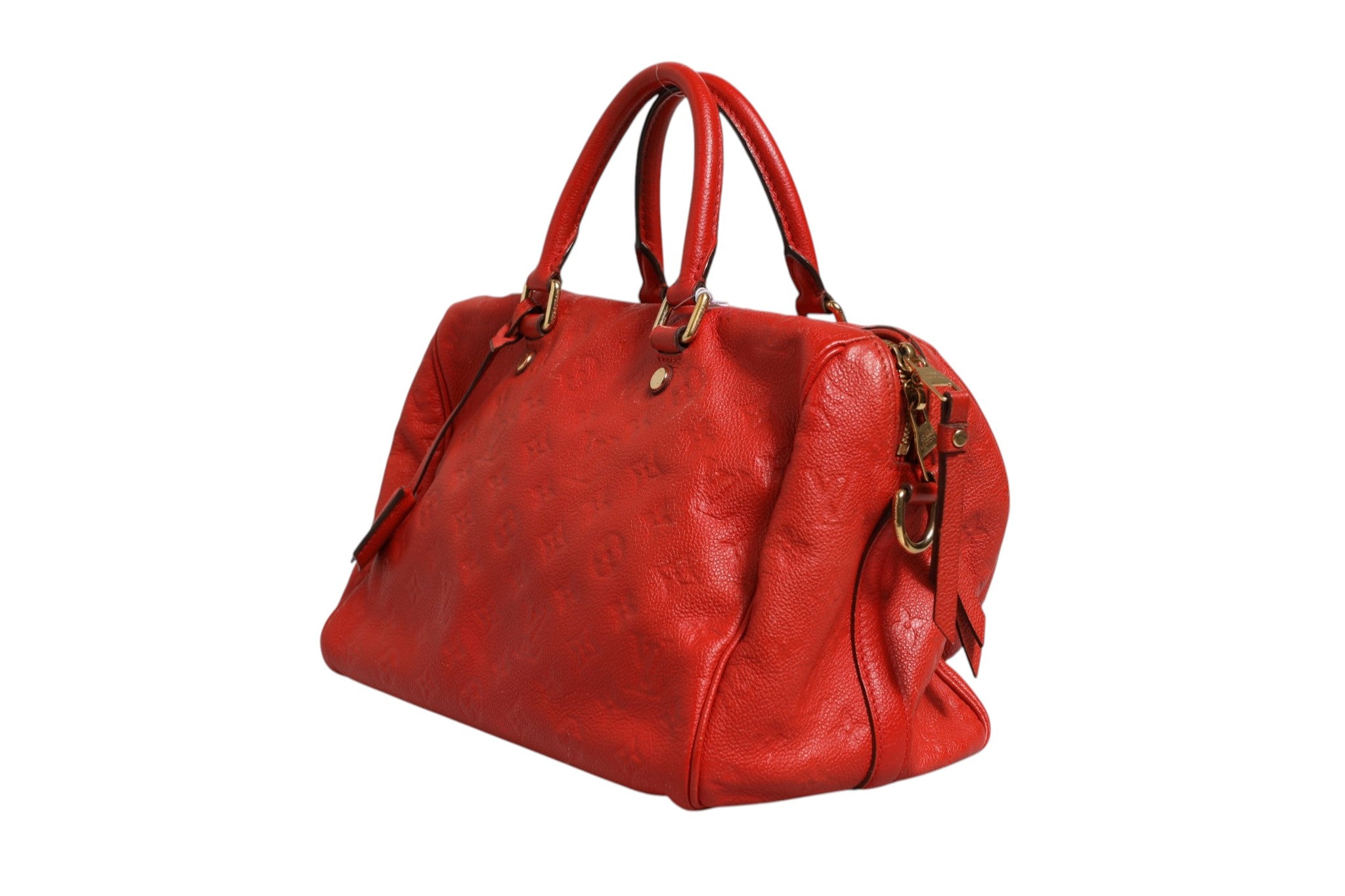 Louis Vuitton Red Monogram Empreinte Speedy Bandouliere Women's 30 (Authentic Pre-Loved)