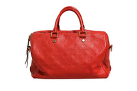 Louis Vuitton Red Monogram Empreinte Speedy Bandouliere Women's 30 (Authentic Pre-Loved)