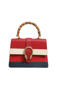 Gucci Dionysus Bamboo Medium Top Handle Bag White Blue Women's Red (Authentic Pre-Loved)