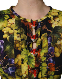 Dolce & Gabbana Dolce & Gabbana Multicolor Grape Print LongSleeve Midi Women's Dress