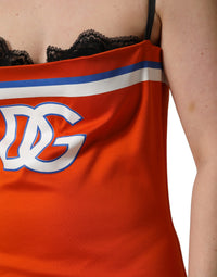 Dolce & Gabbana Orange Cotton Superbowl Football Inspired Mini Women's Dress