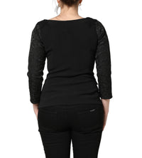 Dolce & Gabbana Dolce & Gabbana Black Button Fastening Lace Trimmed Blazer Women's Jacket