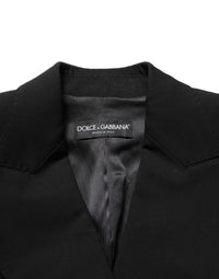 Dolce & Gabbana Dolce & Gabbana Black Wool DoubleBreasted Lace Sleeve Women's Jacket