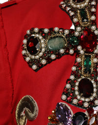 Dolce & Gabbana Dolce & Gabbana Multicolor Asymmetrical Ornate Jewel Cropped Women's Jacket