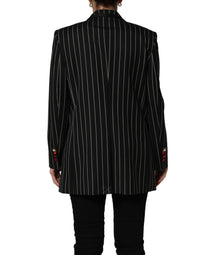 Dolce & Gabbana Dolce & Gabbana Black Stripe Double-Breasted Blazer Women's Jacket