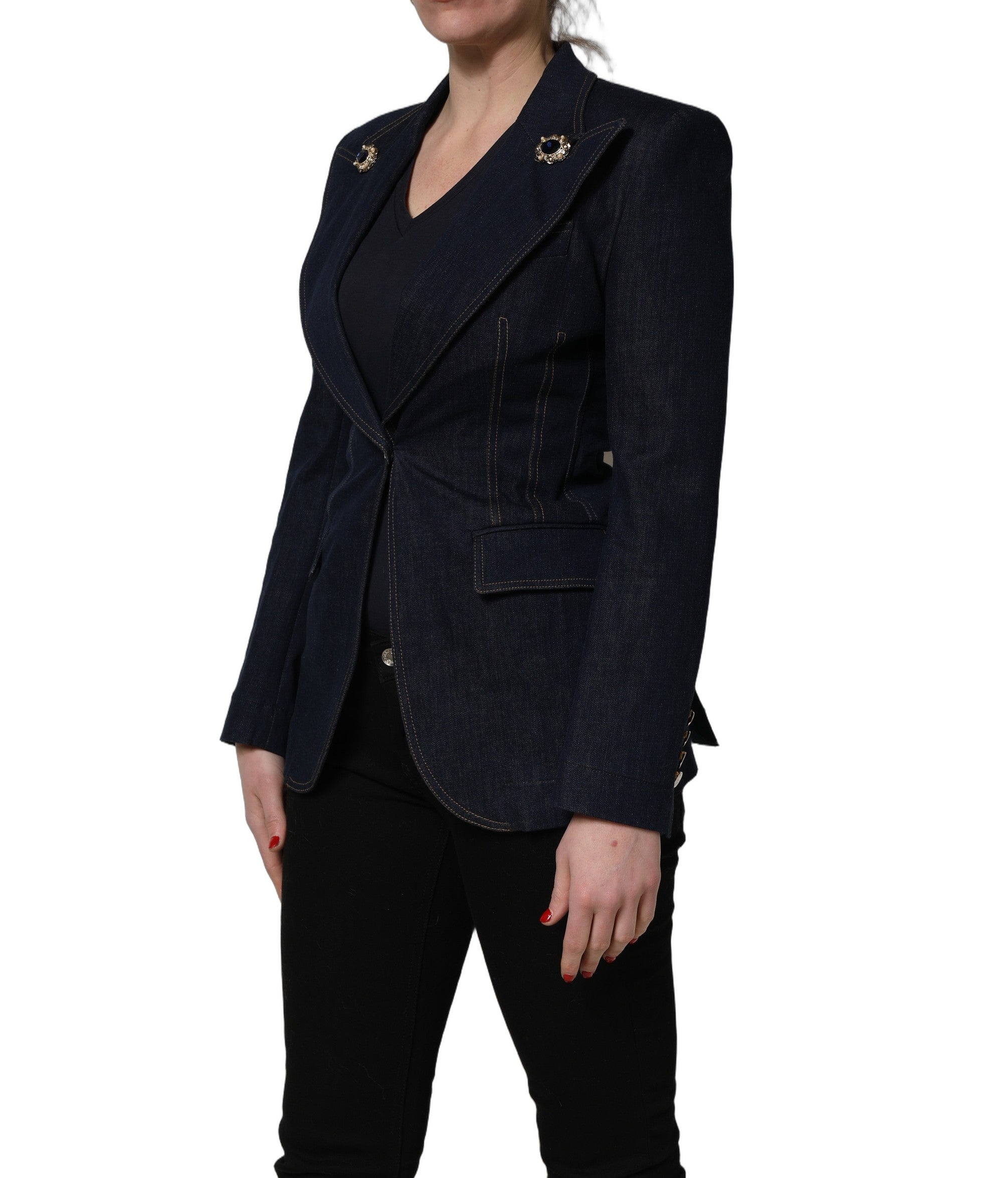 Dolce & Gabbana Dolce & Gabbana Blue Single-Breasted Denim Blazer Women's Jacket