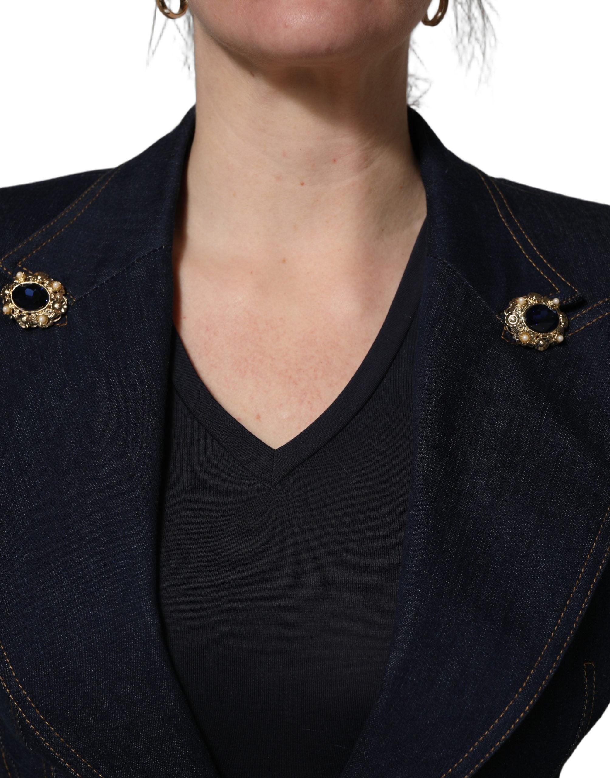 Dolce & Gabbana Dolce & Gabbana Blue Single-Breasted Denim Blazer Women's Jacket