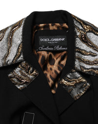 Dolce & Gabbana Dolce & Gabbana Black Single-Breasted Brocade Coat Women's Jacket