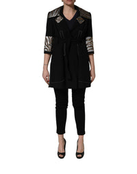Dolce & Gabbana Dolce & Gabbana Black Single-Breasted Brocade Coat Women's Jacket