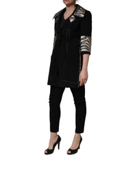 Dolce & Gabbana Dolce & Gabbana Black Single-Breasted Brocade Coat Women's Jacket