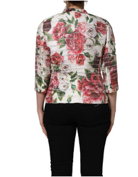 Dolce & Gabbana Dolce & Gabbana Multicolor Peony Print Polyester Coat Women's Jacket