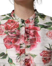 Dolce & Gabbana Dolce & Gabbana Multicolor Peony Print Polyester Coat Women's Jacket