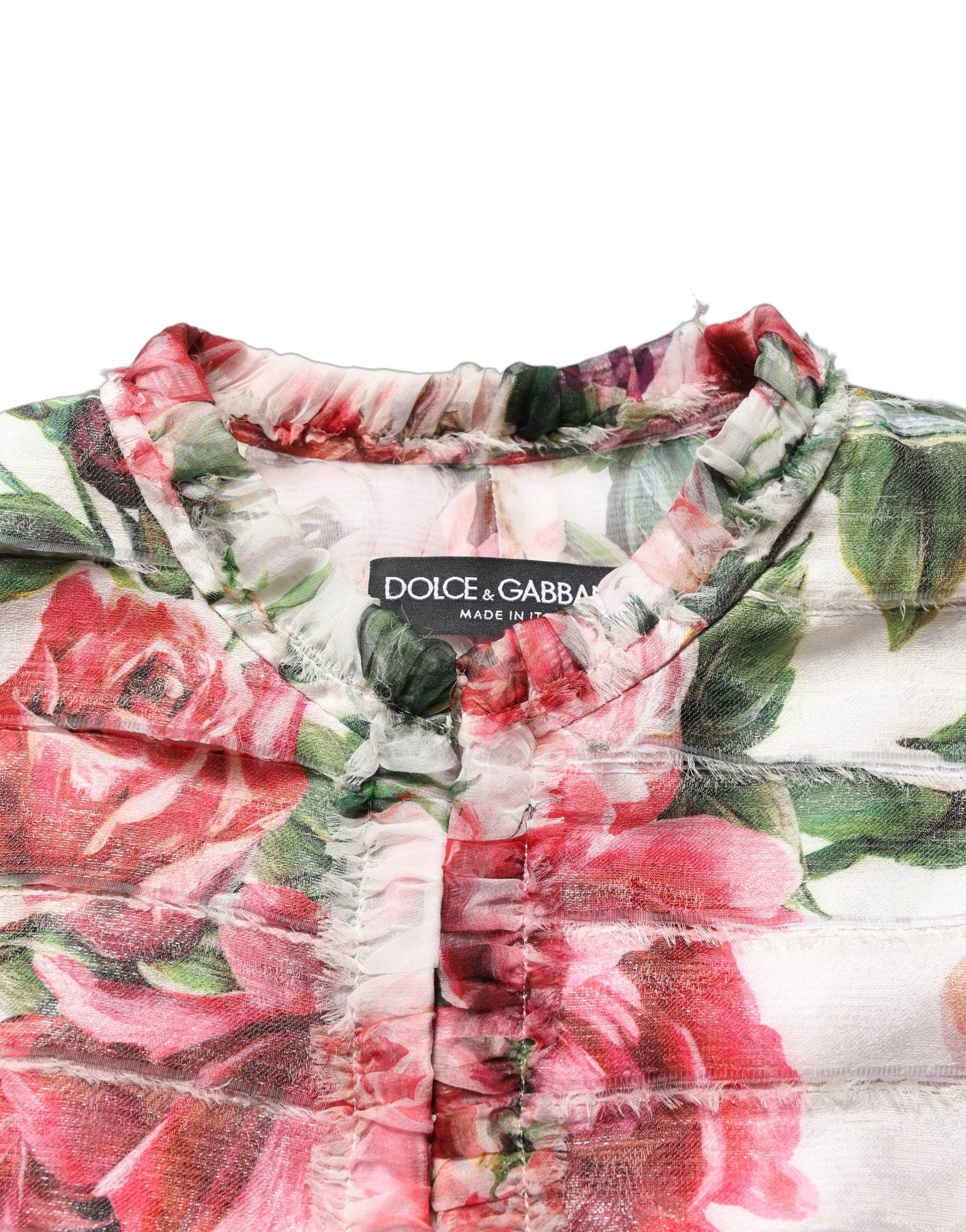 Dolce & Gabbana Dolce & Gabbana Multicolor Peony Print Polyester Coat Women's Jacket
