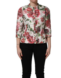Dolce & Gabbana Dolce & Gabbana Multicolor Peony Print Polyester Coat Women's Jacket