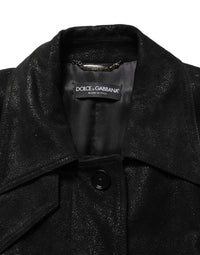 Dolce & Gabbana Dolce & Gabbana Black Belted Sheepskin Trench Coat Women's Jacket