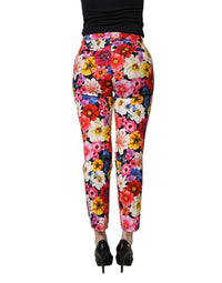 Dolce & Gabbana Multicolor Floral Print Tapered Trouser Women's Pants