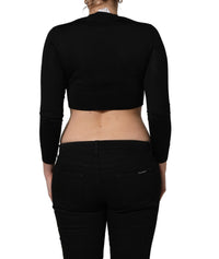 Dolce & Gabbana Black Graphic Print Long-Sleeved Women's Top