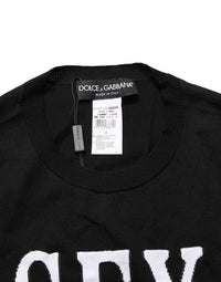 Dolce & Gabbana Black Graphic Print Long-Sleeved Women's Top