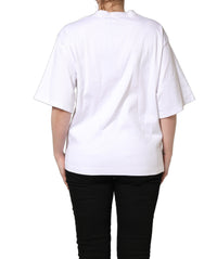 Dolce & Gabbana White I'm A Super Model Fan Print Jersey Women's T-shirt