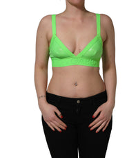 Dolce & Gabbana Dolce & Gabbana Neon Green Soft Cup Logo-Trim Bra Cropped Women's Top