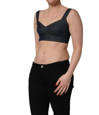 Dolce & Gabbana Dolce & Gabbana Black Denim Corset Bralette Cotton Cropped Women's Top