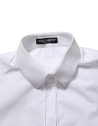 Dolce & Gabbana White Cotton Long Sleeve Button-Up Shirt Women's Top