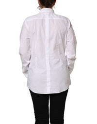 Dolce & Gabbana White Cotton Long Sleeve Button-Up Shirt Women's Top