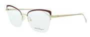 Salvatore Ferragamo Shiny Gold/Burgundy Cateye SF2182 744 Eyeglasses