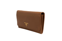 Prada Brown and Gold Wallet Women's Strap (Authentic Pre-Loved)