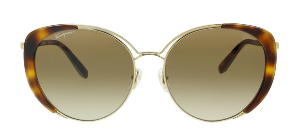 Salvatore Ferragamo Gold/Tortoise Round SF207S 723 Sunglasses