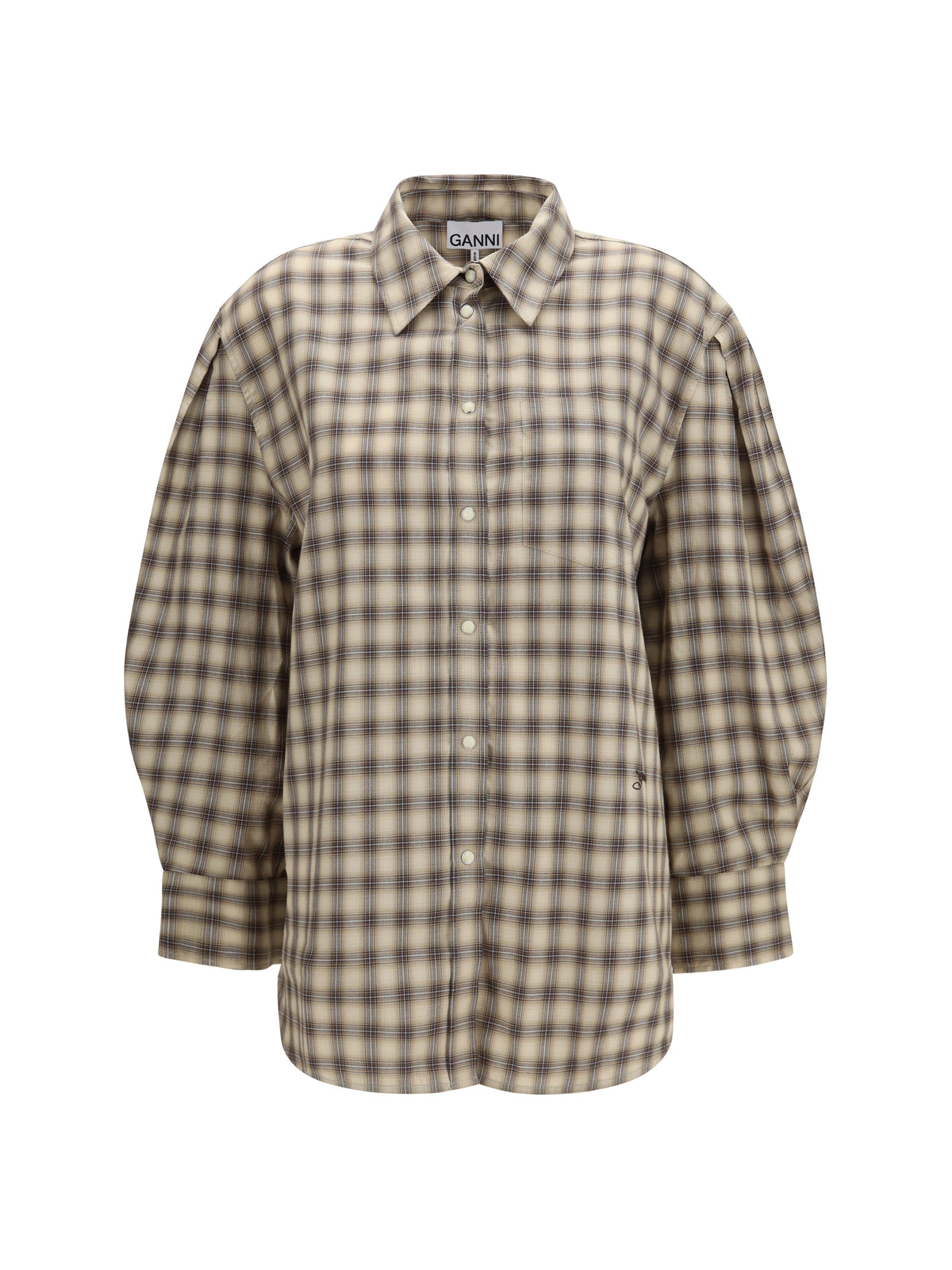 Ganni Women Check Fannel Shirt