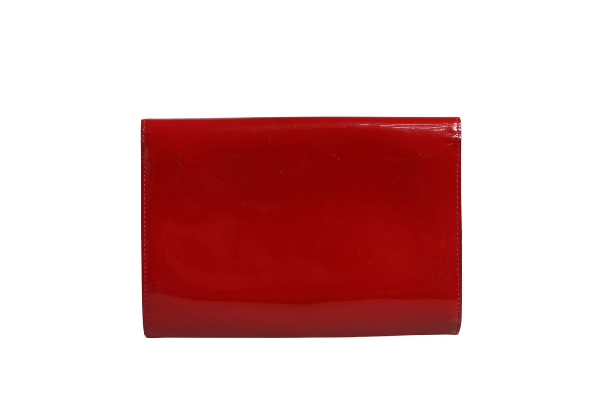 Louis Vuitton Louise PM Red Patent Leather Wallet On Women's Chain (Authentic Pre-Loved)