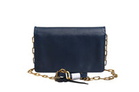 Prada Blue Saffiano Leather Wallet on Chain Clutch Women's Bag (Pre-Loved)