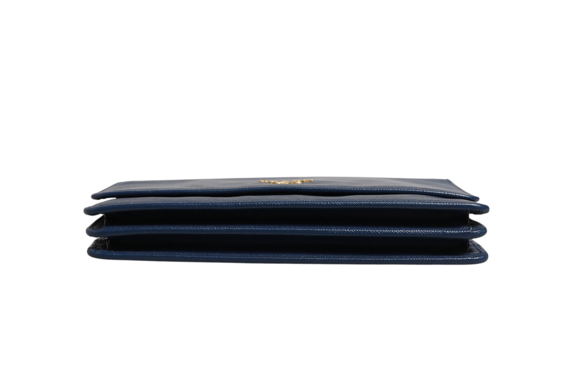 Prada Blue Saffiano Leather Wallet on Chain Clutch Women's Bag (Pre-Loved)
