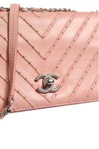 Chanel Small Classic Double Flap Bag Light Pink Women's Chevron (Authentic Pre-Loved)