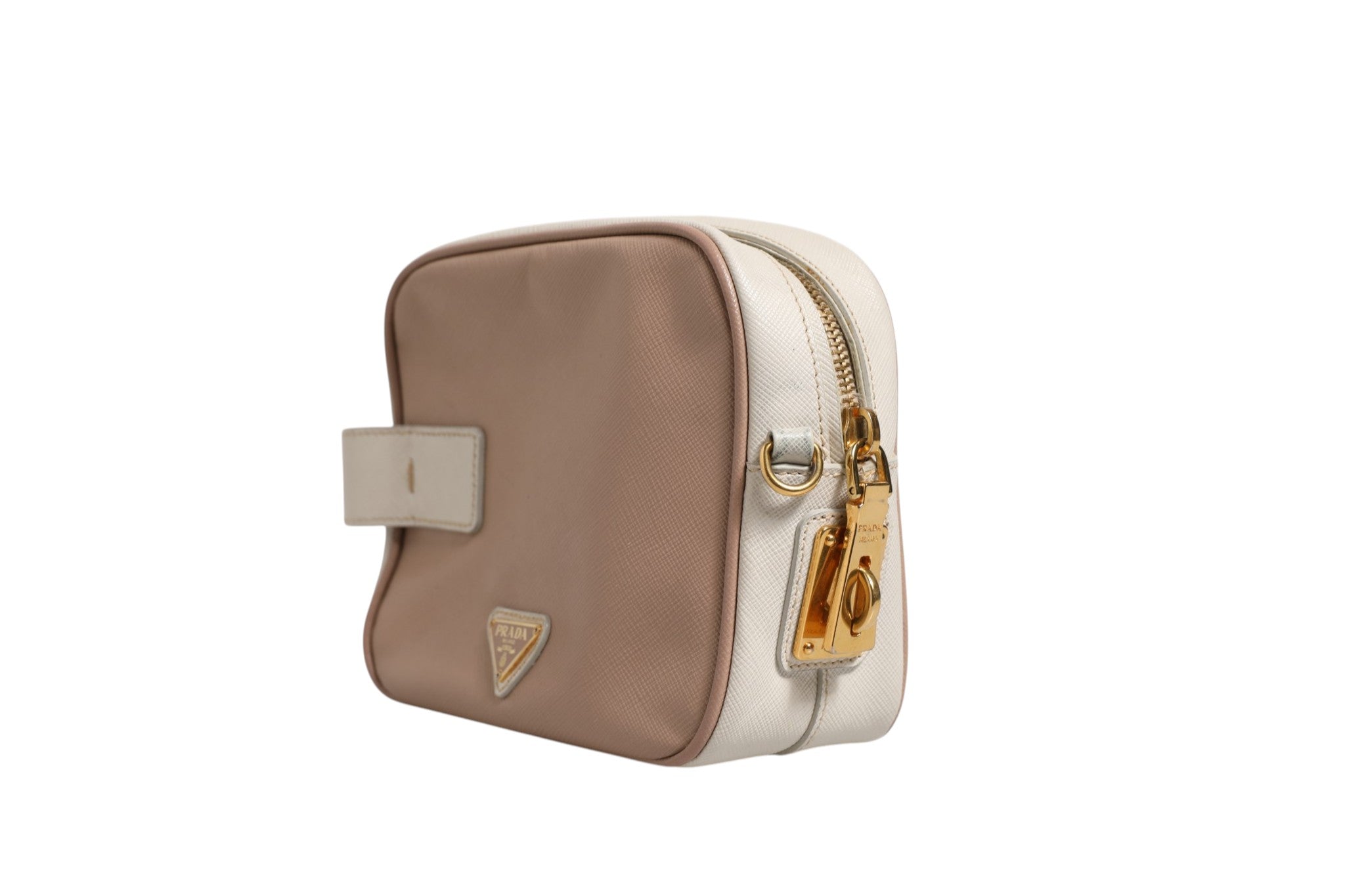 Prada Clay Gray Small Leather Shoulder Women's Bag (Authentic Pre-Loved)