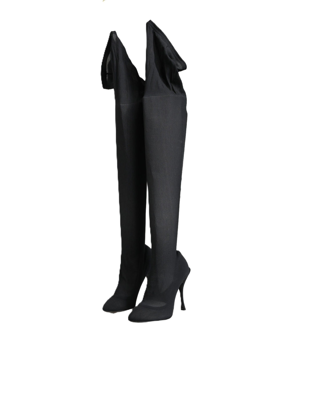 Dolce & Gabbana Dolce & Gabbana Black Stretch Socks Knee High Boots Women's Shoes