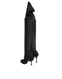 Dolce & Gabbana Dolce & Gabbana Black Stretch Socks Knee High Boots Women's Shoes