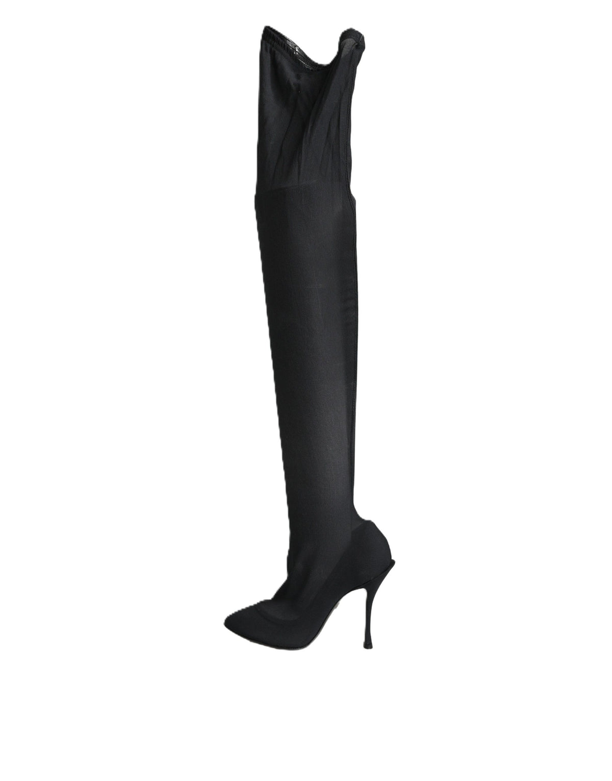 Dolce & Gabbana Dolce & Gabbana Black Stretch Socks Knee High Boots Women's Shoes