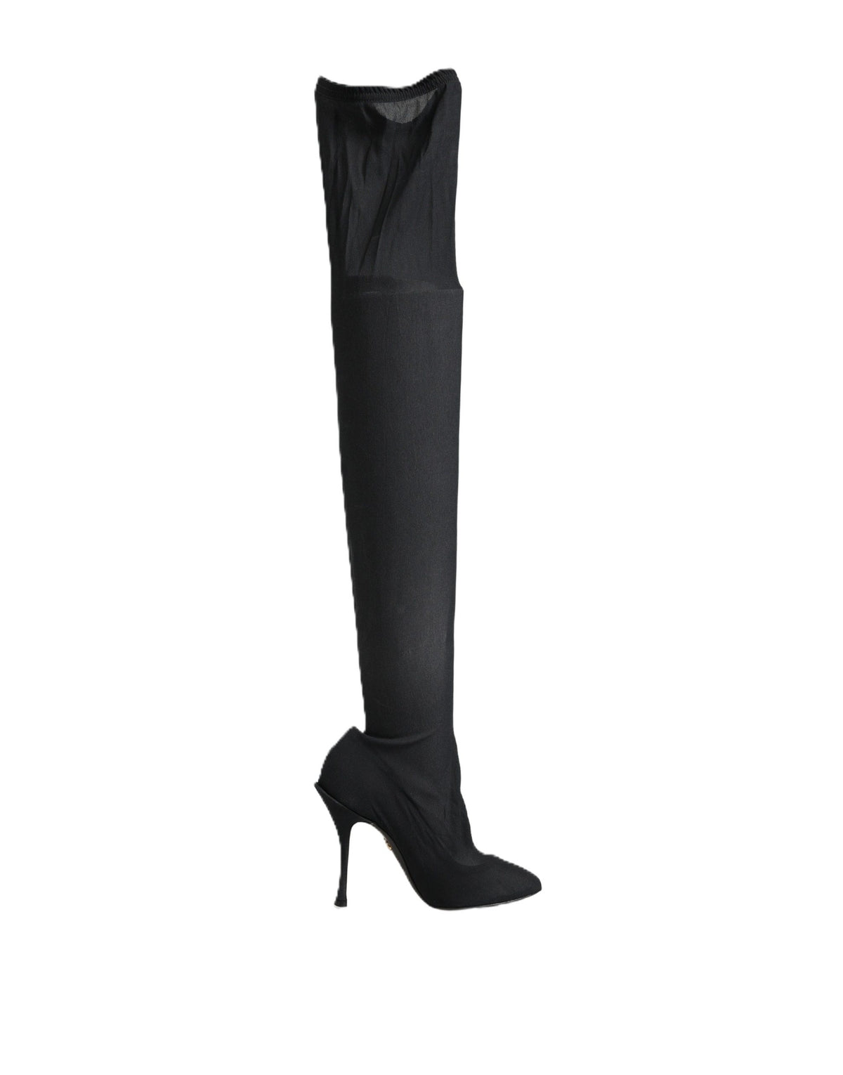 Dolce & Gabbana Dolce & Gabbana Black Stretch Socks Knee High Boots Women's Shoes