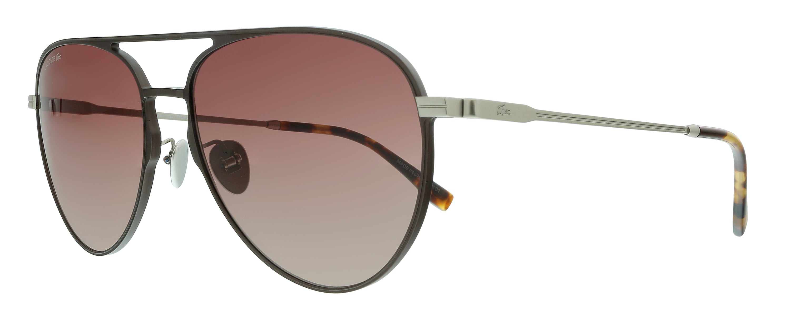 Lacoste Brown Aviator L243SE 210 Sunglasses