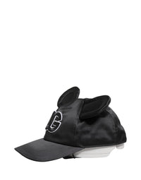 Dolce & Gabbana Men Black Velvet Animal Ears Baseball Cap Men's Hat