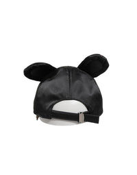 Dolce & Gabbana Men Black Velvet Animal Ears Baseball Cap Men's Hat