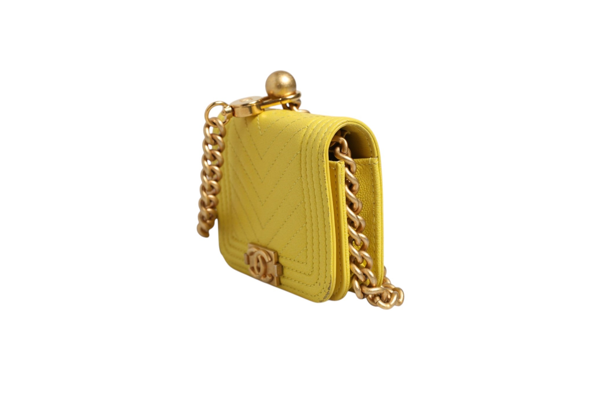 Chanel Crossbody Yellow Leather Women's Bag (Pre-Loved)